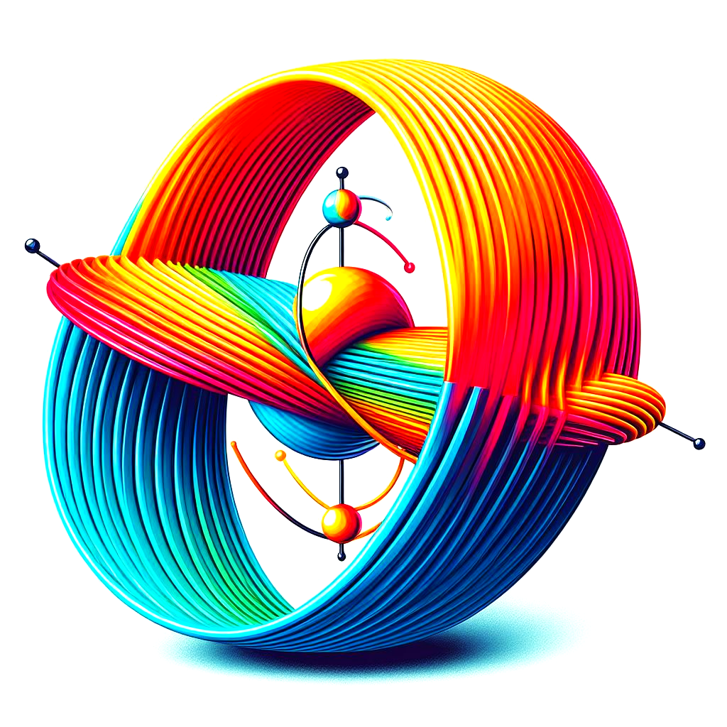 brightly colored mechanical waves