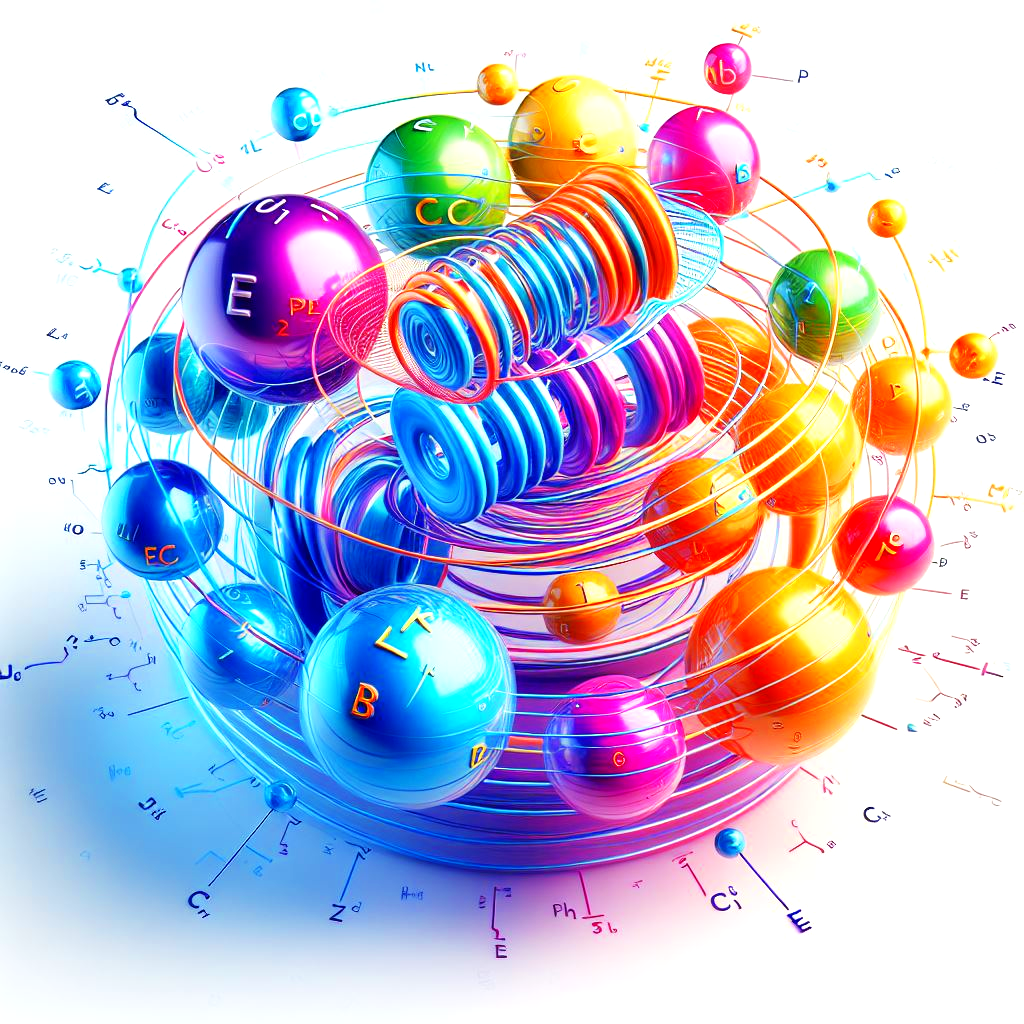 electrostatic interaction between brightly colored particles