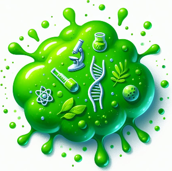 green paint clob with biology symbols
