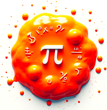 orange paint clob with math symbols