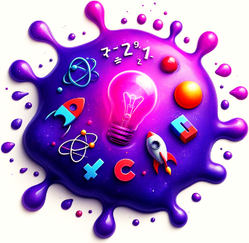 purple paint clob with physics symbols
