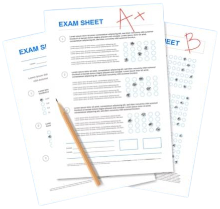 graded test sheets